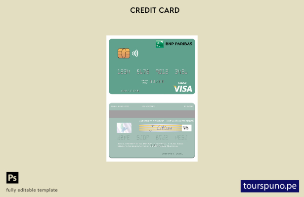 lista para imprimir plantilla de tarjeta de débito visa BNP Paribas de Mauritani
